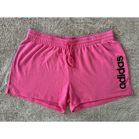 adidas Plus Size Essentials Linear Logo French Terry Shorts Women's 3X Pink New - Picture 2 of 13
